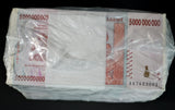 2008 Zimbabwe $5 Billion Dollar Brick 1000 Pcs New Great Brick Rare Notes